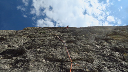 Piccolo Lagazuoi, Dolomiti, Walter Polidori - La via 'Odio la Guerra' al Piccolo Lagazuoi, Dolomiti: L2