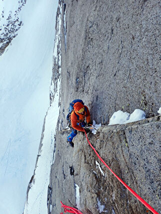 Hard winter ascent on Cima Busazza (Italy) by Emanuele Andreozzi, Stefano Falezza