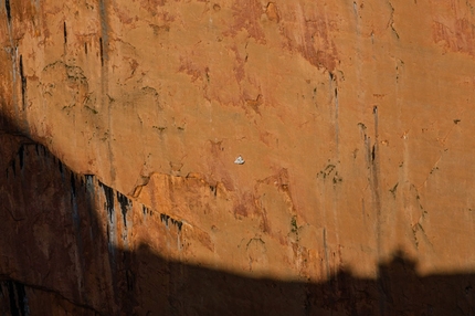 Ines Papert, Lisi Steurer, Patrik Aufdenblatten, Tadrarate, Taghia, Morocco - April 2013: The SW Face of Tadrarate